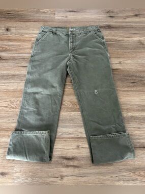 Carhartt 101710-316 38 x 36 moss relaxed fit carpenter cargo work pant. Preloved